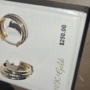 10K Gold and Silver Hoop Earrings